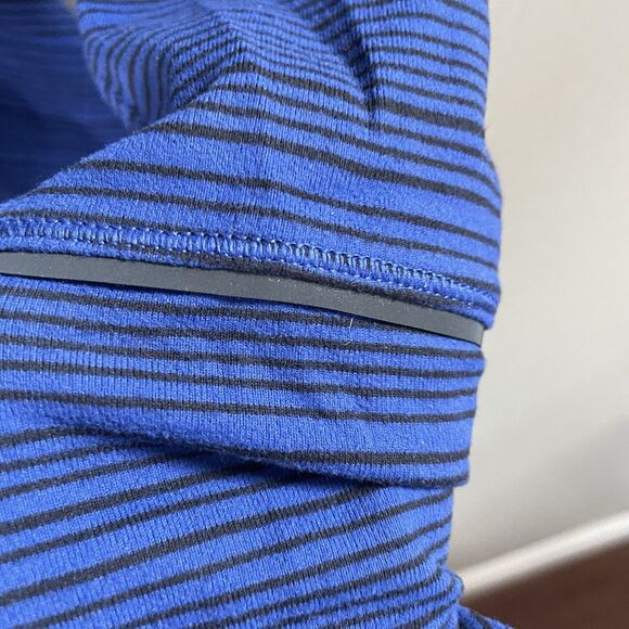 Lululemon Kanto Catch Me TopWomens 4 Sapphire Blue Black Striped Long Sleeve - Picture 5 of 11